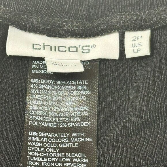 Chicos Womens Wide-Leg Black Pants Size 2P Acetate & Spandex Blend Like Traveler - Picture 5 of 7